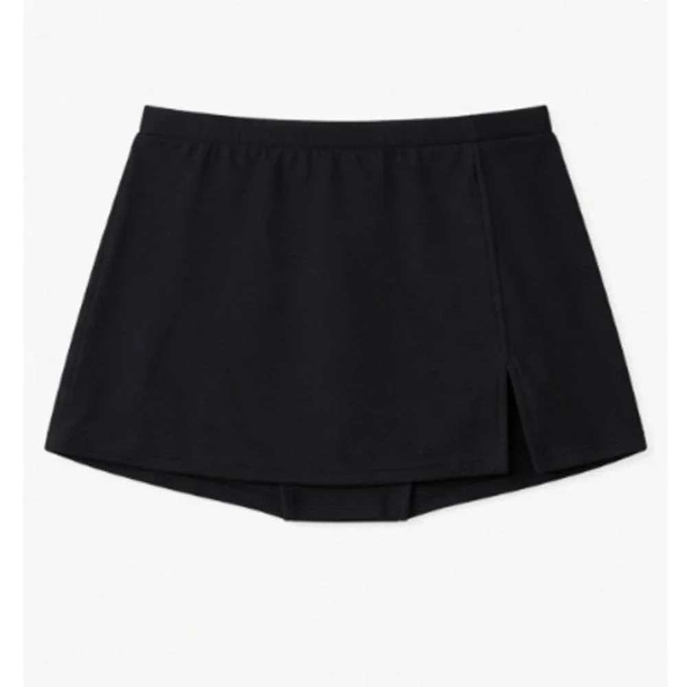 Swim Solutions Black Slit Skirt Swim Bottom Thigh Minimizer Size 22W New 525048X